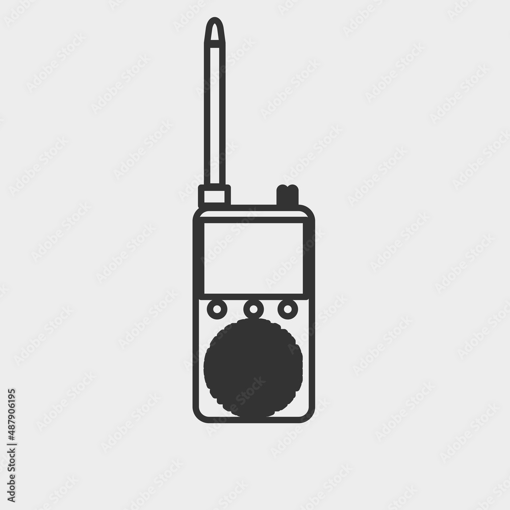 Walkie talkie vector icon solid grey Walkie talkie vector icon solid grey