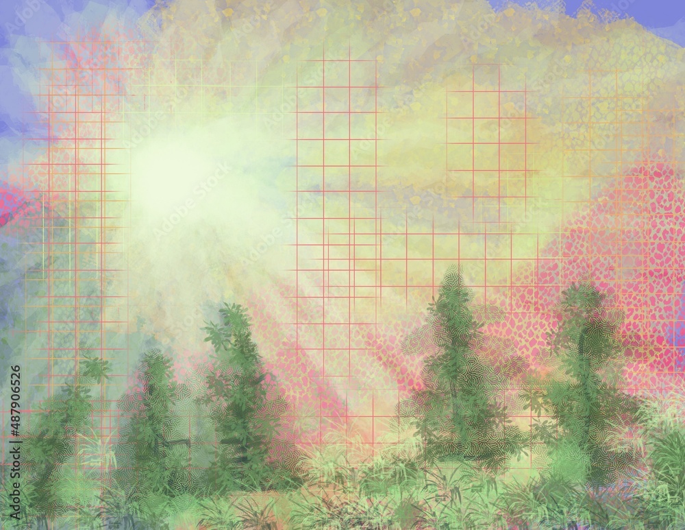 background with sunshine, trees and flowers background with sunshine, trees and flowers