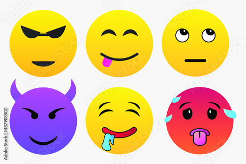 expression face moji with gradient color