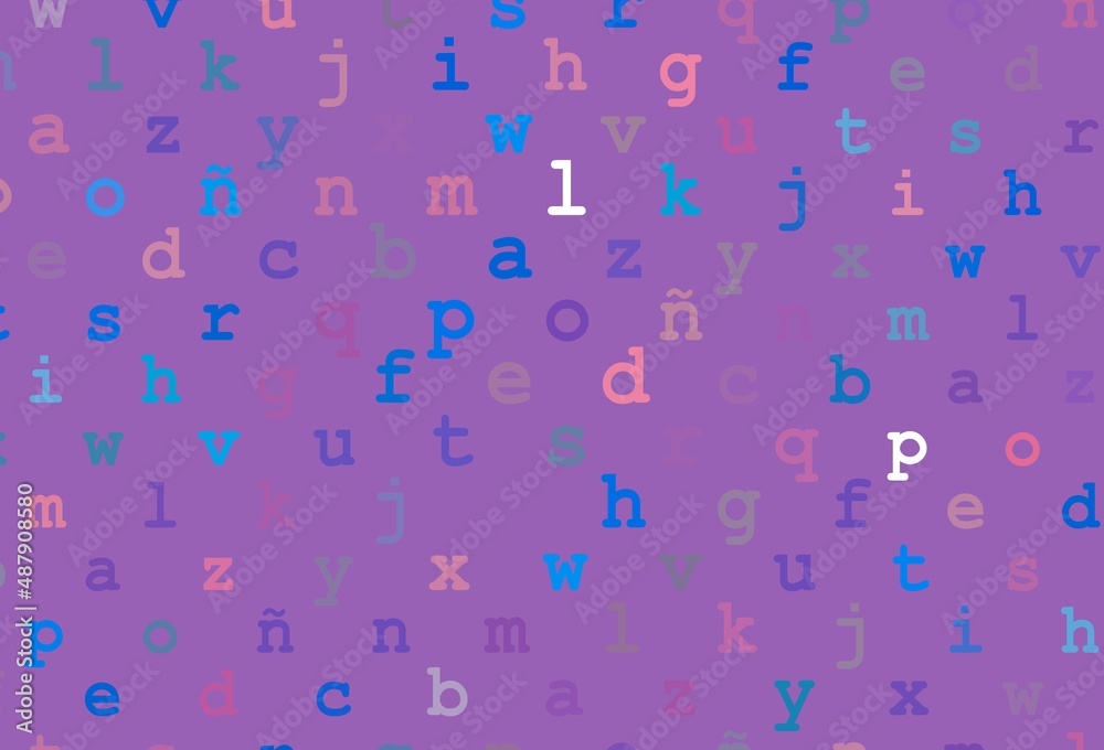 Light blue, red vector layout with latin alphabet. Light blue, red vector layout with latin alphabet.