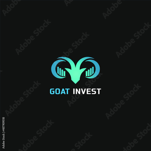 simple goat head logo and stylish silhouette. editable and easy to custom