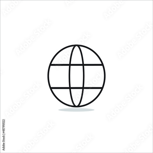 Web globe icon isolated on white background. Vector illustration 