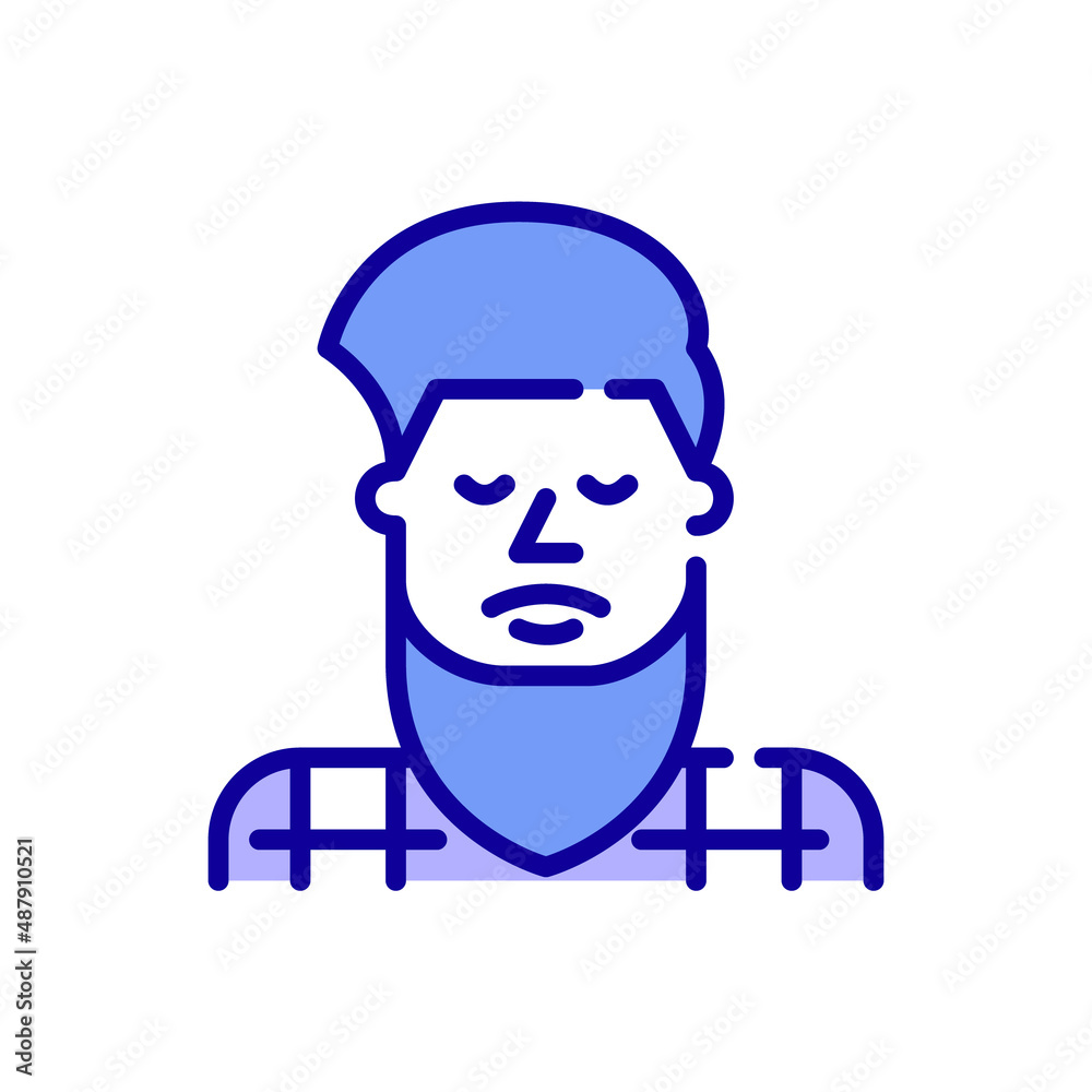 Stylish bearded man profile picture. Pixel perfect, editable stroke color icon Stylish bearded man profile picture. Pixel perfect, editable stroke color icon