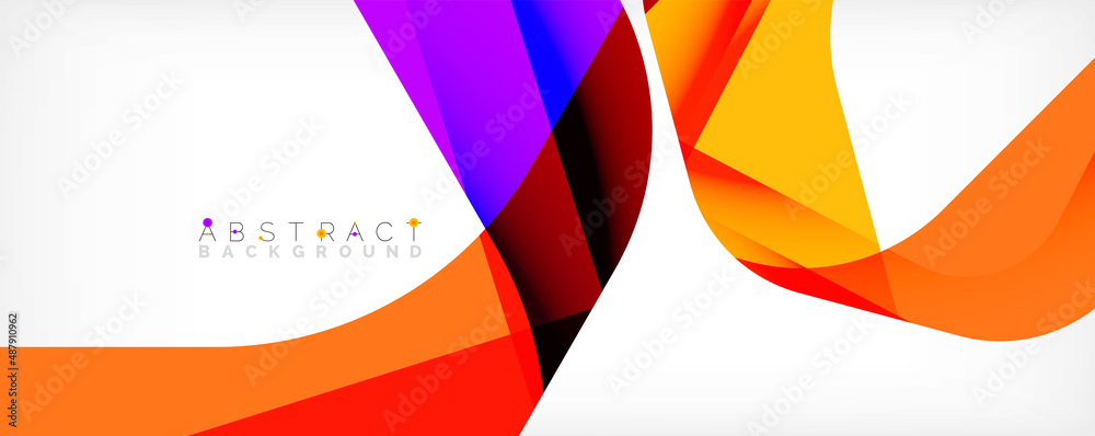 Minimal abstract background - color overlapping shapes on white with shadow lines. Vector Illustration For Wallpaper, Banner, Background, Landing Page Minimal abstract background - color overlapping shapes on white with shadow lines. Vector Illustration For Wallpaper, Banner, Background, Landing Page