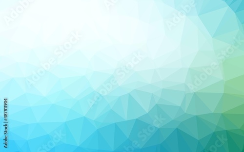 Light Blue  Green vector polygonal background. Colorful illustration in abstract style with gradient. Completely new template for your business design.