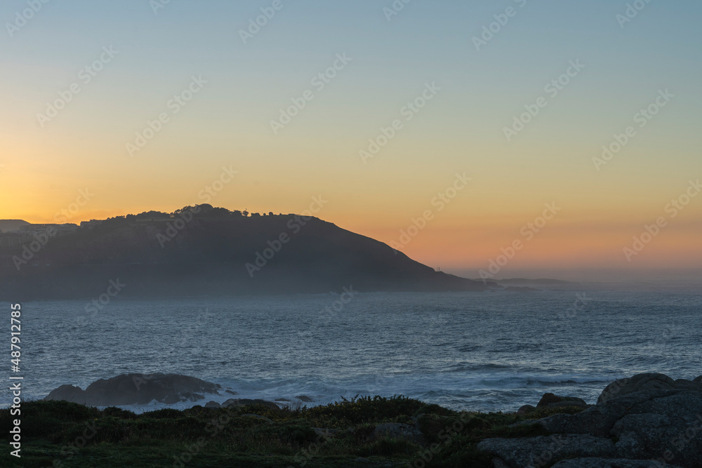 Fototapeta premium Sunset landscape in La Coruña Spain