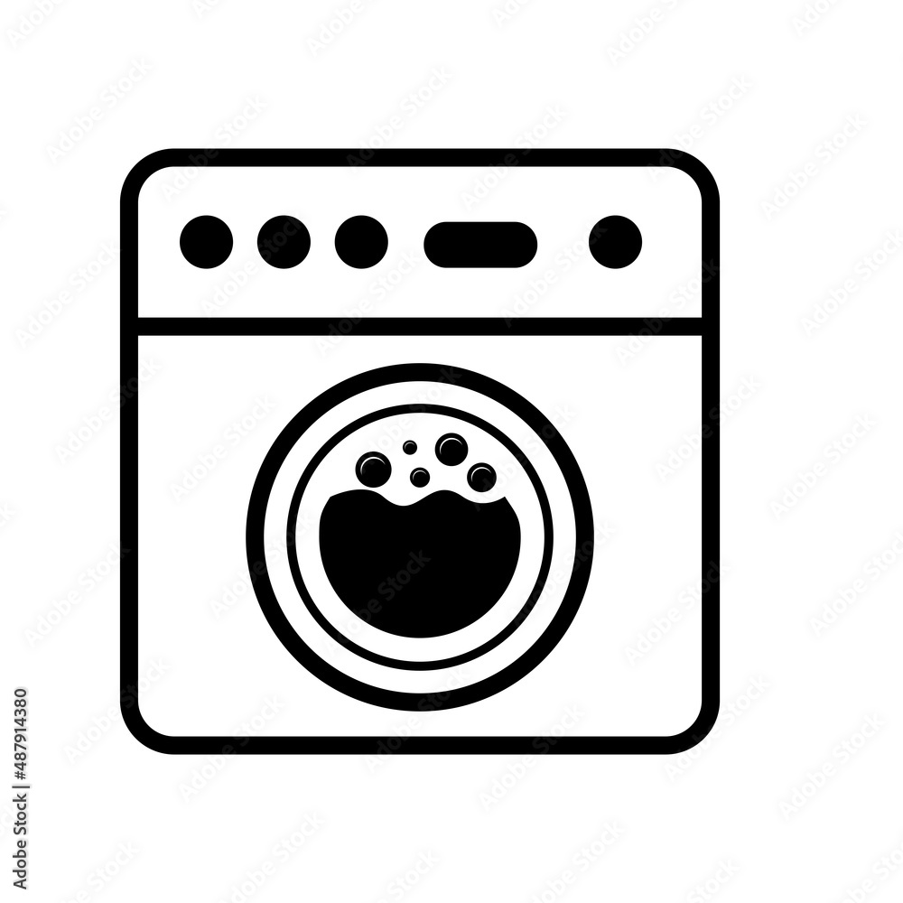Washing Machine Icon, Flat Design Best Washing Machine Icon Vector Illustration Washing Machine Icon, Flat Design Best Washing Machine Icon Vector Illustration