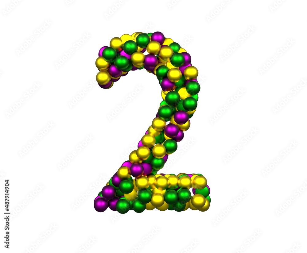 Mardi Gras Bead Themed Font Number 2