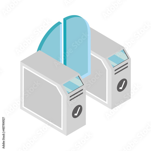 security turnstile isometric