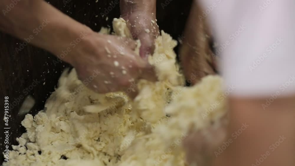Handmade process production mozzarella cheese making manually cheese