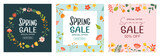 Spring sale banner background template with colorful flower.Can be use social media card, voucher, wallpaper,flyers, invitation, posters, brochure.
