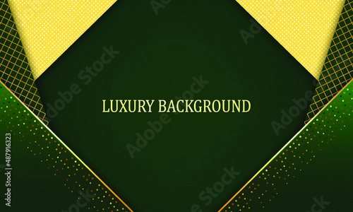 Green and gold luxury background. Vector illustration.