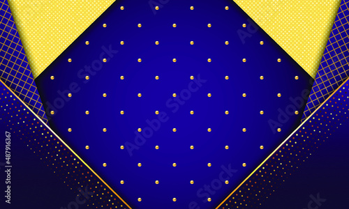 Blue and gold luxury background. Vector illustration.