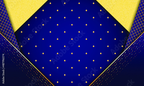 Blue and gold luxury background. Vector illustration.