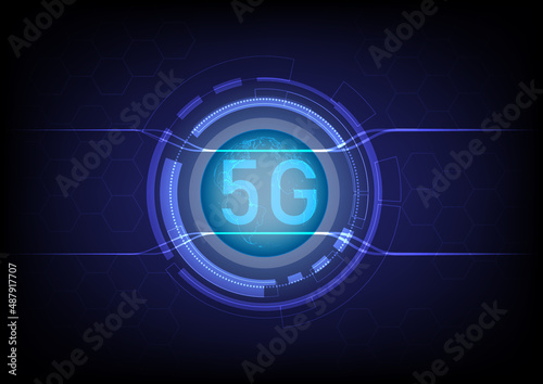 5G network technology, Global network connection future innovation technology.