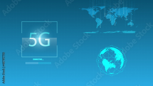 5G network technology, Global network connection future innovation technology.