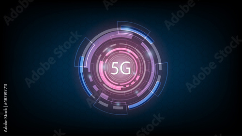 5G network technology, Global network connection future innovation technology.
