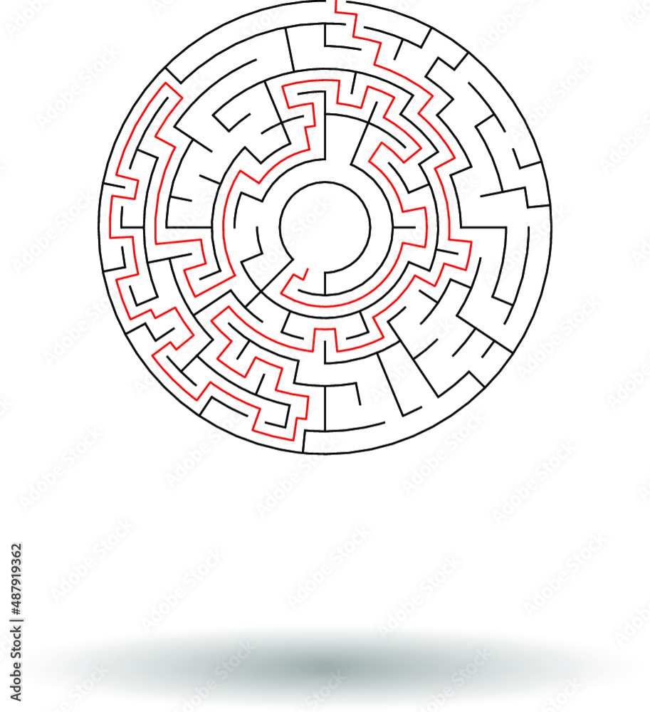 Maze vector illustration isolated over white background, labyrinth shape Maze vector illustration isolated over white background, labyrinth shape