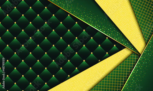 Green and gold luxury background. Vector illustration.