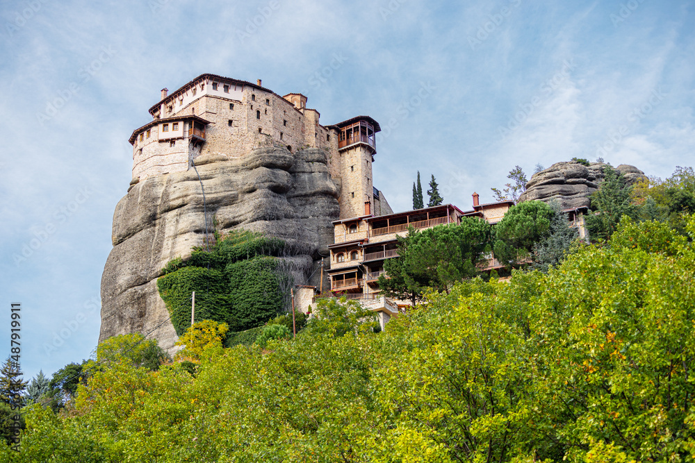 One of the famous meteora destinations - Holy Monastery of Rousanos Saint Barbara situated on a high cliff. Travel and pilgrim must visit places in Greece