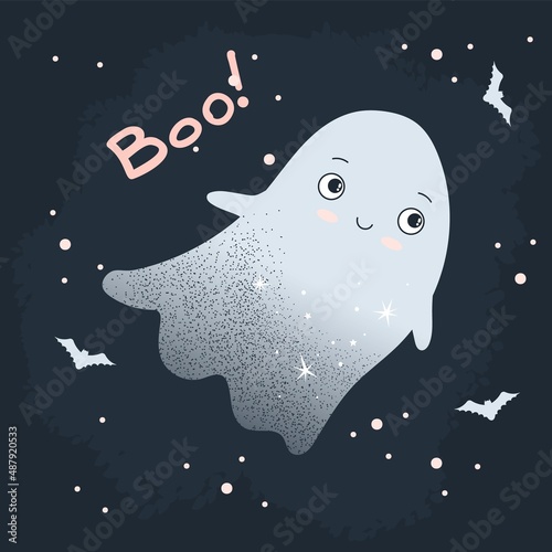 Ghost vampire vector illustration dark background