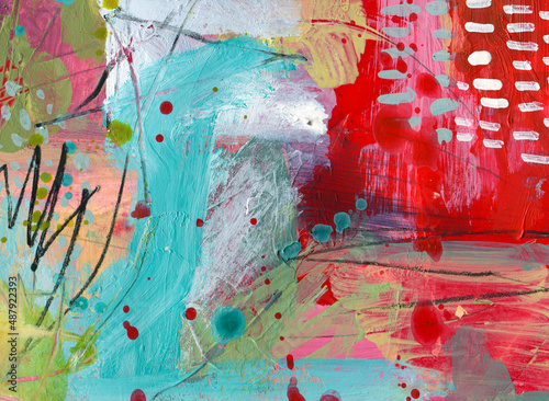 Photos Detail of modern abstract mixed media art