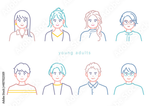 若者のアイコンイラスト素材