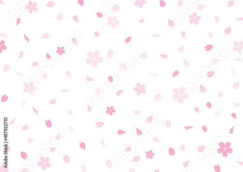 桜　春　桜吹雪　装飾　背景　壁紙　