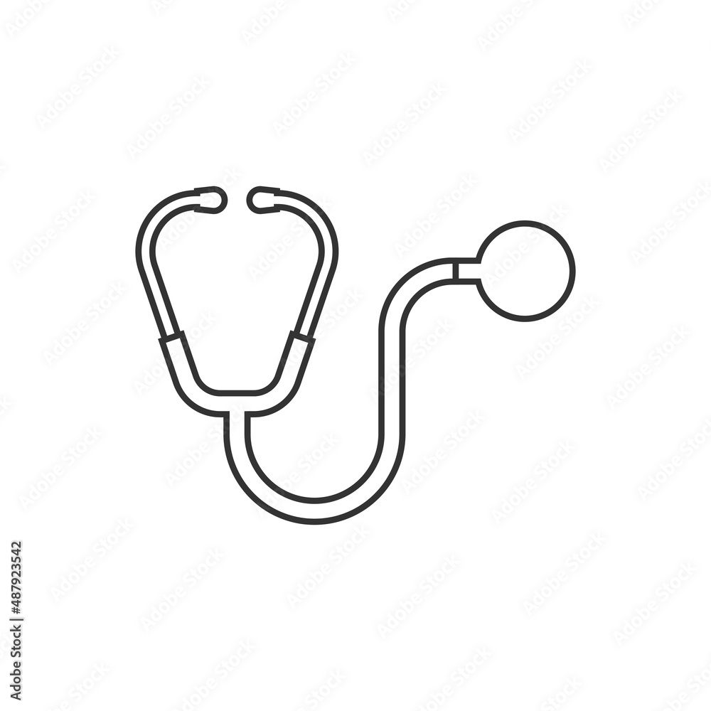 Stethoscope icon in flat style. Heart diagnostic vector illustration on isolated background. Medicine sign business concept. Stethoscope icon in flat style. Heart diagnostic vector illustration on isolated background. Medicine sign business concept.