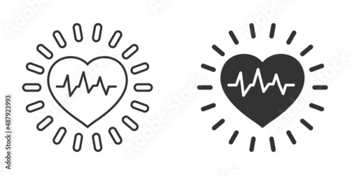 Arterial blood pressure icon in flat style. Heartbeat monitor vector illustration on isolated background. Pulse diagnosis sign business concept.