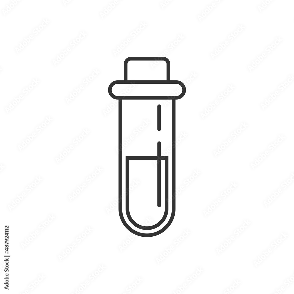 Blood in test tube icon in flat style. Laboratory flask vector illustration on isolated background. Liquid in beaker sign business concept. Blood in test tube icon in flat style. Laboratory flask vector illustration on isolated background. Liquid in beaker sign business concept.