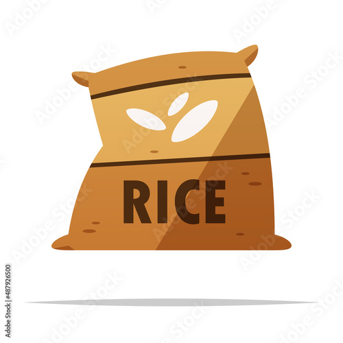 Sack of rice vector isolated illustration