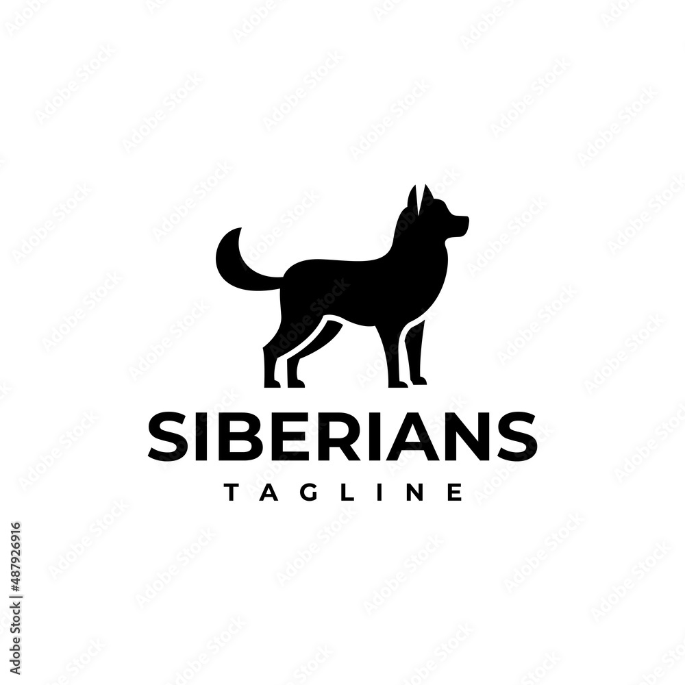 illustration vector graphic template of siberians silhouette logo