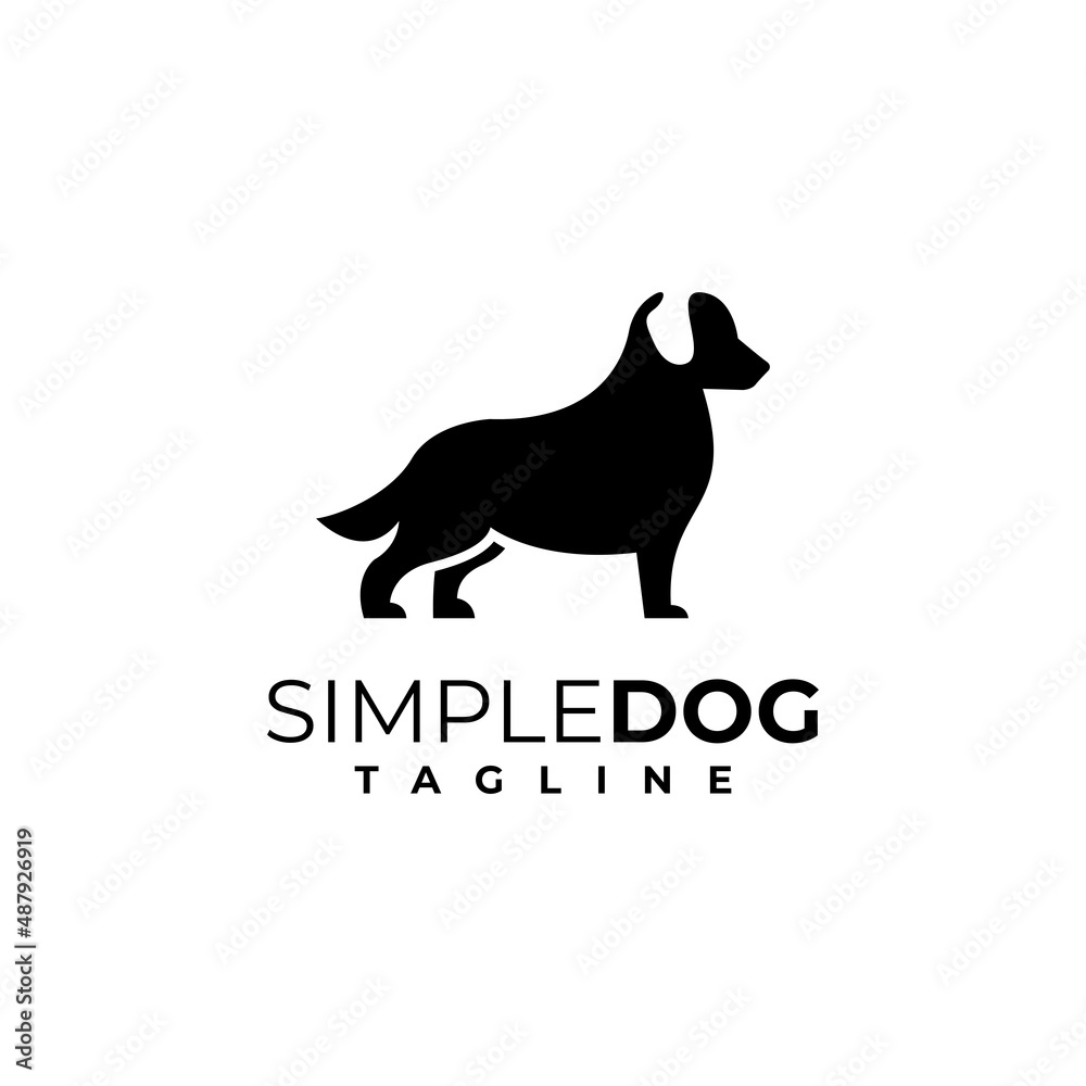 illustration vector graphic template of simple dog silhouette logo