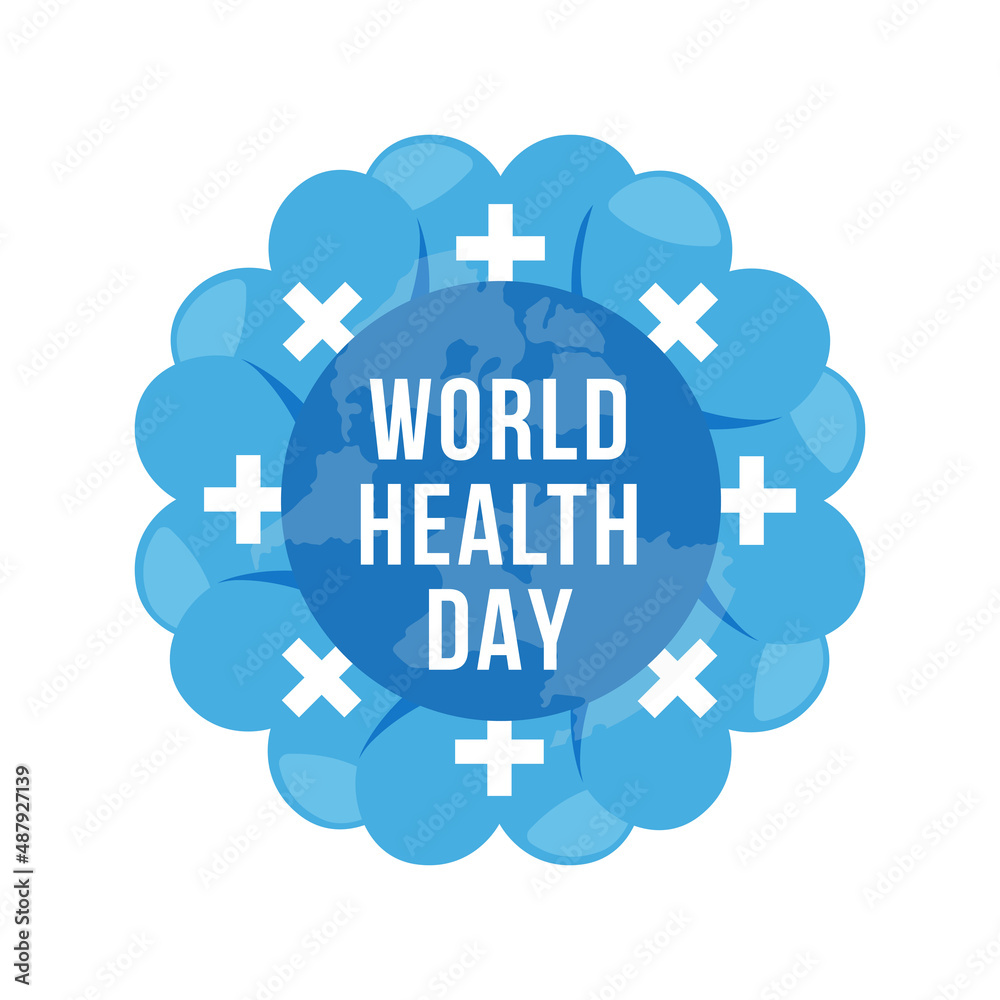 World Health Day April 7 illustration vector. Health Day