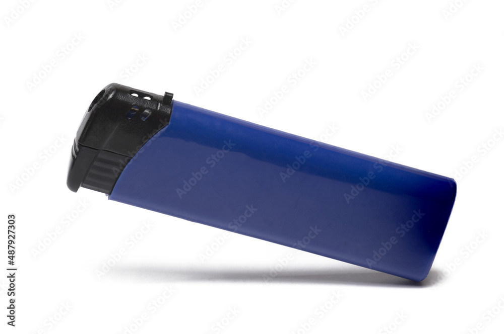 Closeup modern blue black lighter white background Closeup modern blue black lighter white background