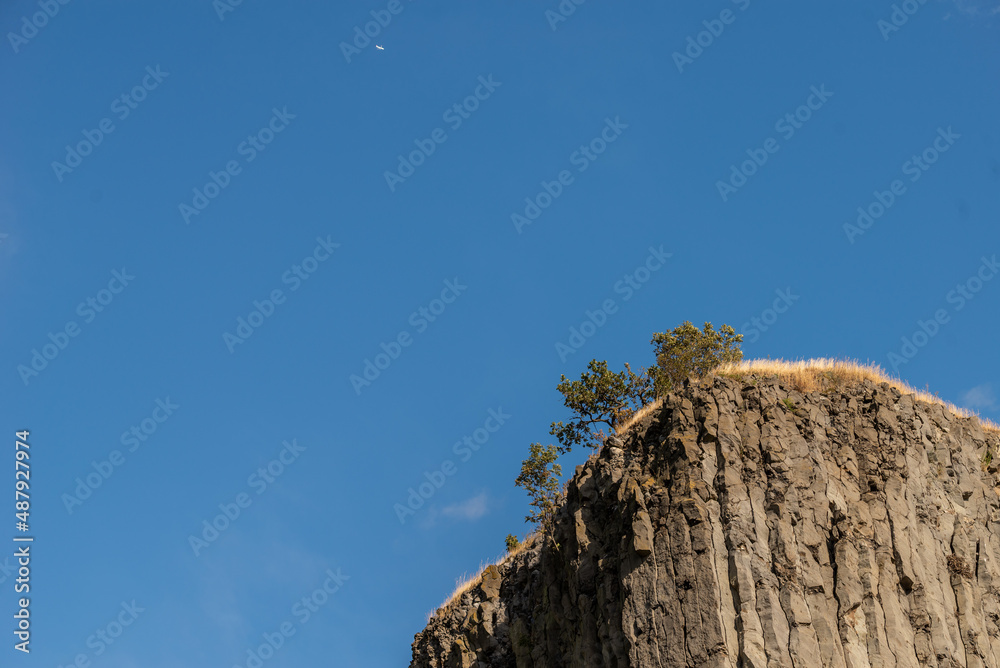 View on the famous 'Hegyestu' (hun. Hegyestű) at the Kali Basin of the Balaton Highlands. One of Hungarian National Park. View on the famous 'Hegyestu' (hun. Hegyestű) at the Kali Basin of the Balaton Highlands. One of Hungarian National Park.