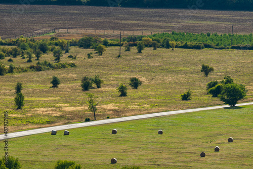 Monoszlo country side aerial view. Hungarian summer rural landscape. photo