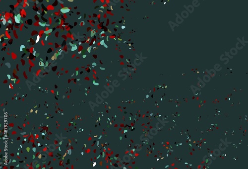 Light Green, Red vector backdrop with abstract shapes.