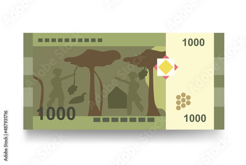 Syrian Pound Vector Illustration. Syria money set bundle banknotes. Paper money 1000 SYP. Flat style. Isolated on white background. Simple minimal design.