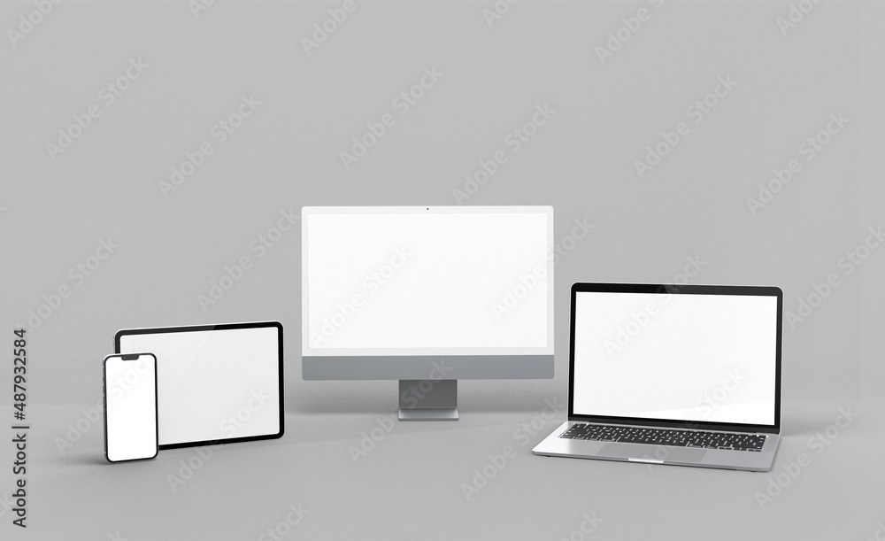 3d rendering devices mockup design template 3d rendering devices mockup design template