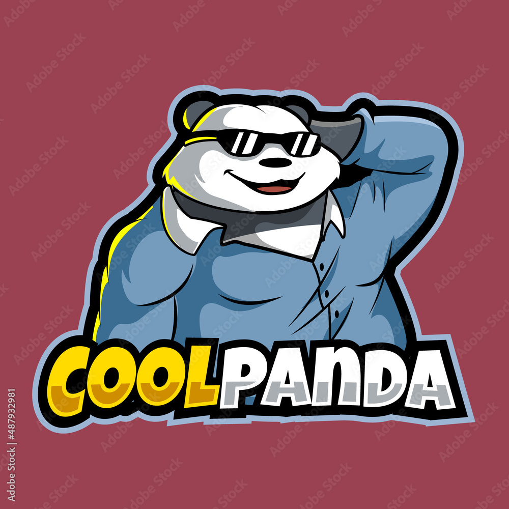 cool panda mascot logo illustration cool panda mascot logo illustration