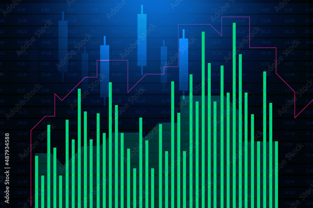 2d rendering Stock market online business concept. business Graph 2d rendering Stock market online business concept. business Graph