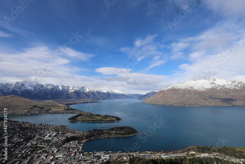 lake and mountains in Queenstown, New Zealand