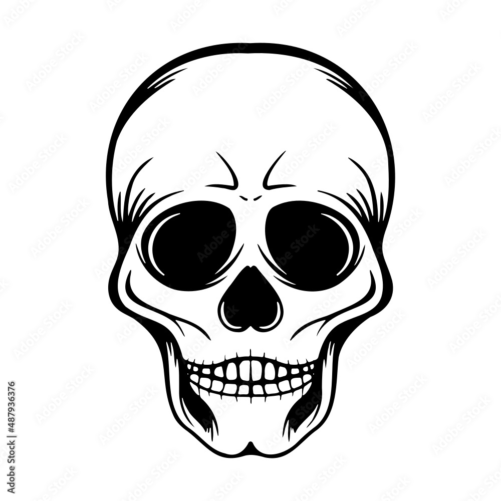 Fototapeta premium Skull Icon. Human Royal Skeleton