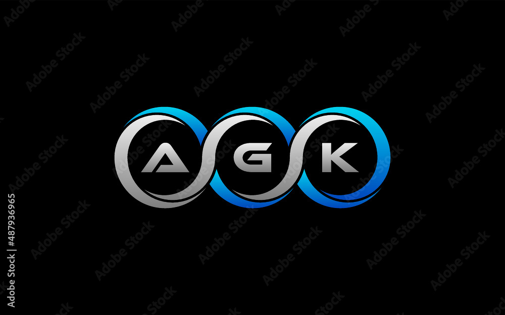 AGK Letter Initial Logo Design Template Vector Illustration AGK Letter Initial Logo Design Template Vector Illustration