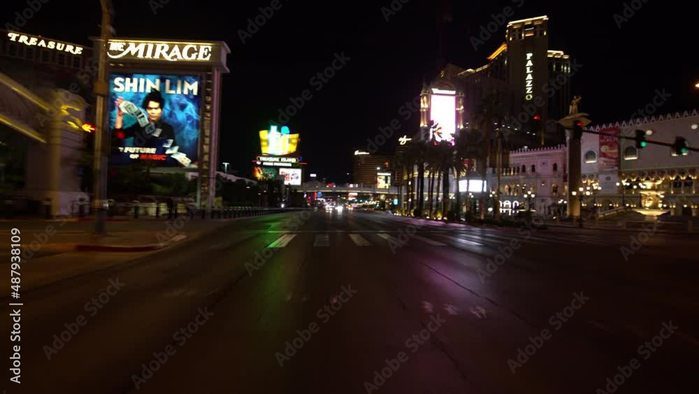 Las Vegas Strip Hyperlapse Driving Time Lapse Southbound Rear View 01 Nevada USA