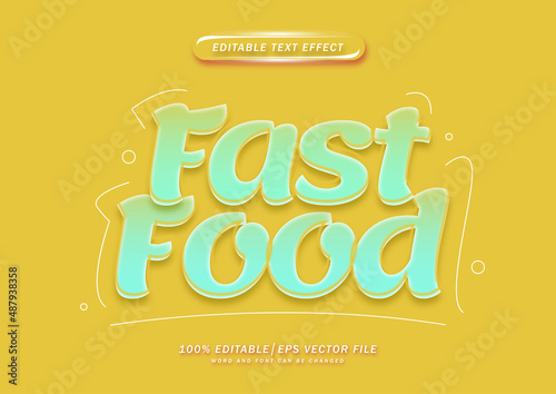 Fast food text editable effect
