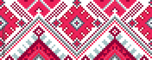 Traditional geometric pattern for Slavic embroidery.