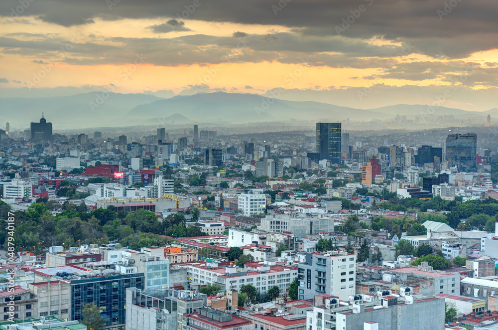 Mexico City cityscape, HDR Image